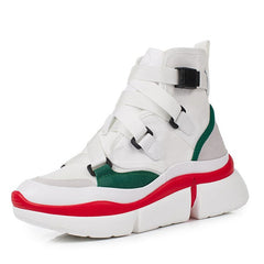 Knöchel-Sneakers aus PU-Leder mit Schnallen