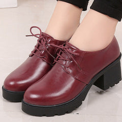 England Style Thick Heel Oxfords