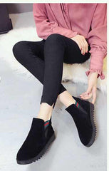Botines planos de felpa cálidos