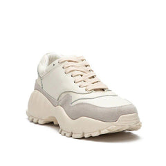 Sneakers aus PU-Leder mit Schnürung