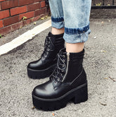 High Heels Plateau Stiefel mit Reißverschluss