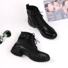 Botines de piel con felpa cálida