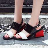 Square-Heeled Ankle Strap Gladiator Sandals