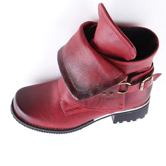 Botines de piel sintética con hebillas