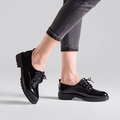 Zapatos Oxford de cuero con cordones