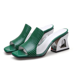 Sandalias de cuero con punta abierta