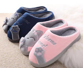 Non-Slip Soft Home Slippers With Cartoon Embroidery