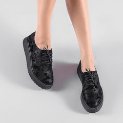 Zapatos Oxford informales con cordones y plataforma plana