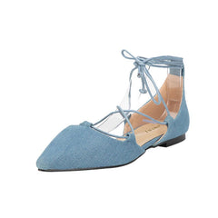 Flache Gladiator-Schuhe zum Schnüren