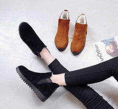 Botines planos de felpa cálidos