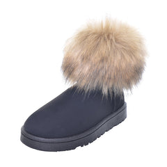 Botas de nieve cálidas y gruesas de piel