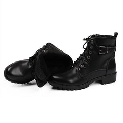 Botines de piel con felpa cálida