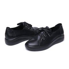 Mocasines casuales con cordones y punta redonda