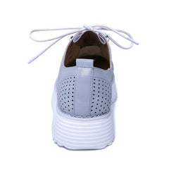 Mocasines de plataforma de cuero con cordones