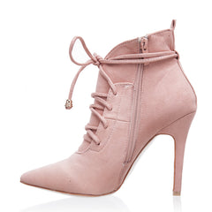 Botines de tacón alto con cordones