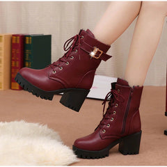 Botines de plataforma con tacón alto