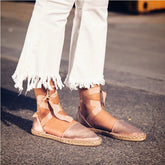 Silk Cross-Strap Bandage Sandals