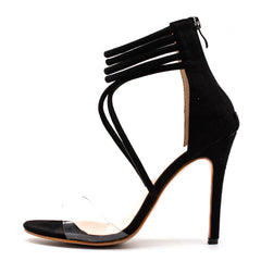 Sandalias de gladiador transparentes de tacón alto