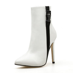 Botines de tacón alto de piel sintética