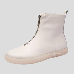 Women's Leather Flat Ankle Boots