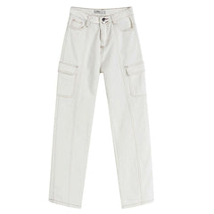 Cargo-Jeans mit Herz-Stickerei