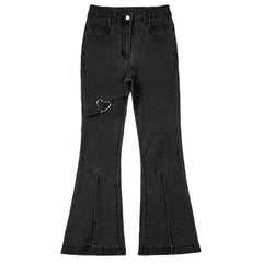 Schlagjeans mit Herzmuster