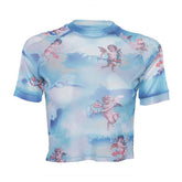Himmlisches Mesh-Mini-T-Shirt
