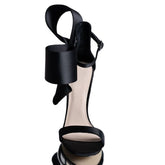 Bow Strap Stiletto Sandals - Black