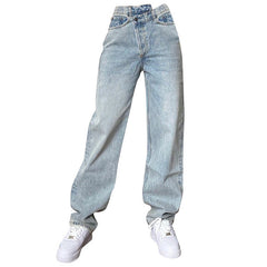 Jeans mit geradem Bein und hoher Taille