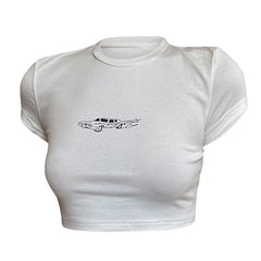 Kurzes Top mit Hot Wheels-Print