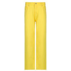 Pantalones de cintura alta con estética indie