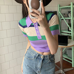 Indie Aesthetic Ribbed Crop Top