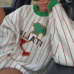 Gestreiftes Vintage-Sweatshirt „Italia“