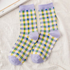 Lavendelfarbene Gingham-Socken