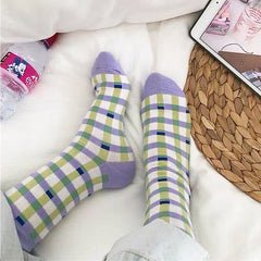 Lavendelfarbene Gingham-Socken
