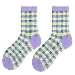 Lavendelfarbene Gingham-Socken