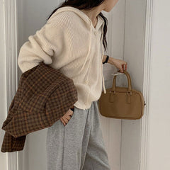 Strick-Hoodie „Lokales Café“