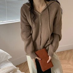 Strick-Hoodie „Lokales Café“