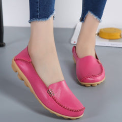 Zapatos planos casuales de cuero suave