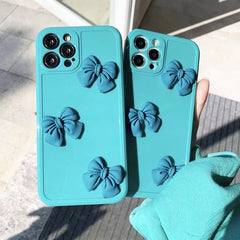 Mint Blue Bow Case For IPhone