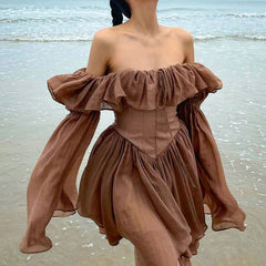 Minivestido marrón moca