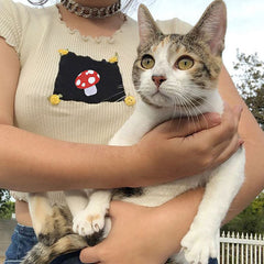 Camiseta estética retro de hongos