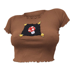 Camiseta estética retro de hongos