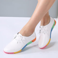 Zapatos Oxford de piel auténtica con punta