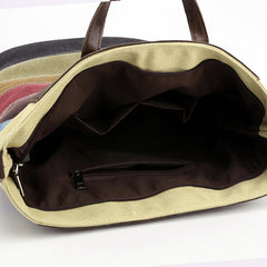 Rainbow Striped Design Canvas Tote Bag