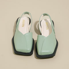 Flat-Bottomed Square-Toed Mary Zhen Sandals