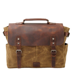 Umhängetasche aus gewachstem Leder im Vintage-Stil