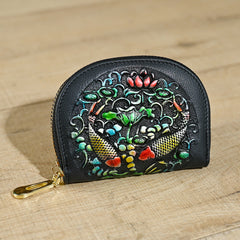 Portemonnaie aus Leder im Vintage-Stil mit Tierprägung