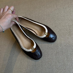 Camellia Retro Round Toe Chanel Style Shoes