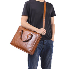 Schlichte Vintage Aktentasche aus Leder